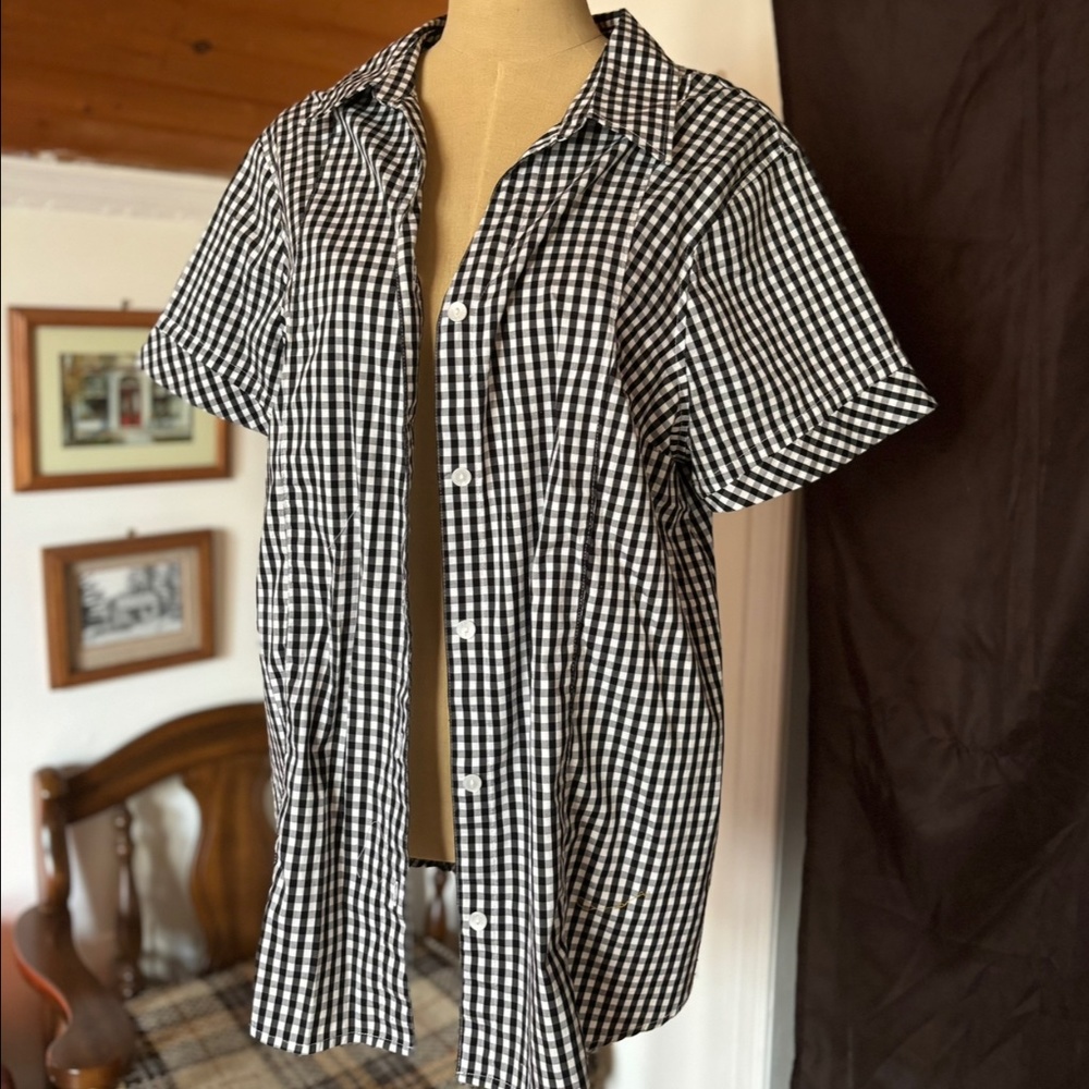 Liz Clairborne Gingham Checkered Top